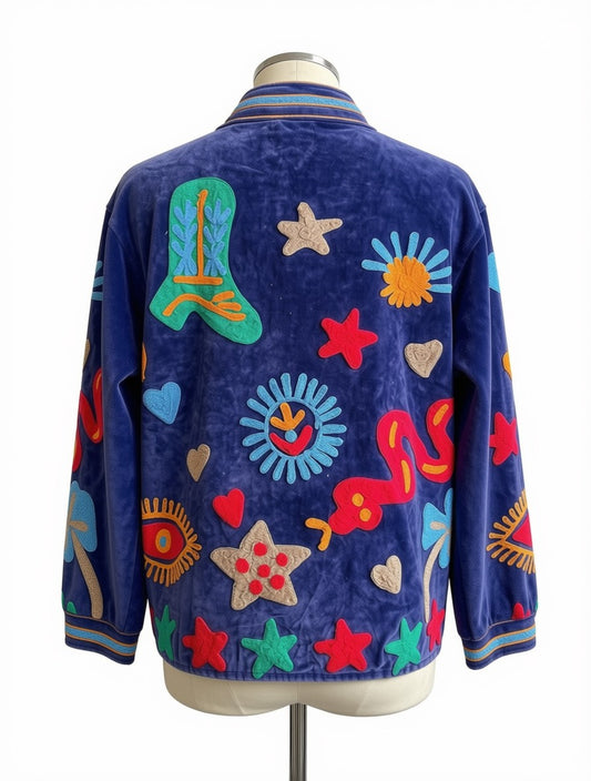 Velvet Suzani Jacket Blue
