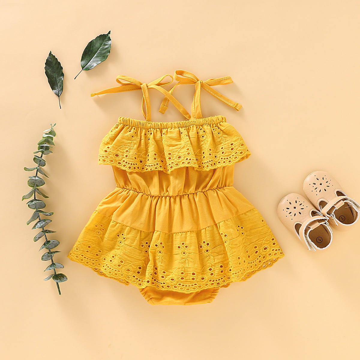 Baby Girls One-Piece Sling Romper