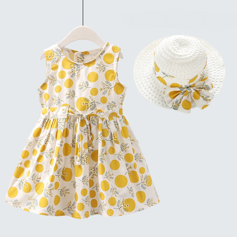 Floral Dress With Matching Sun Hat