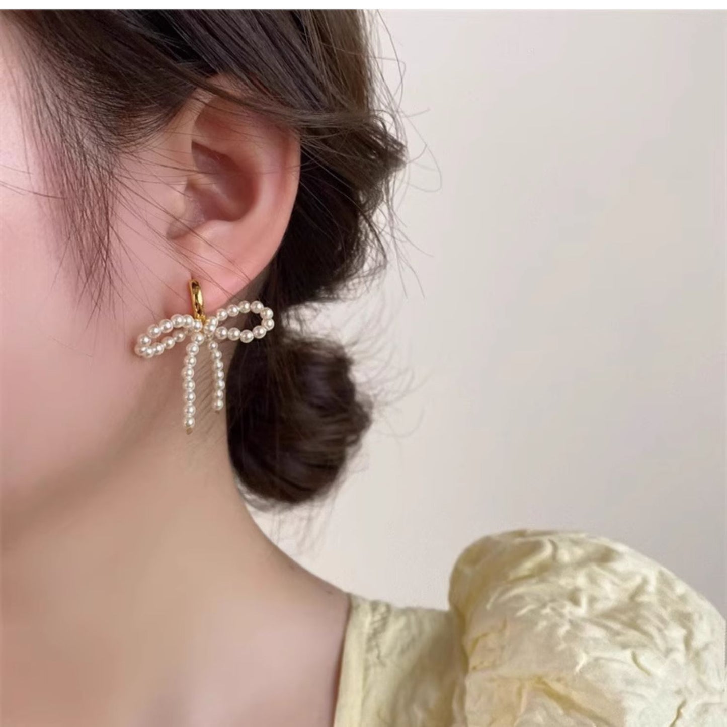 Pearl Bow Earrings