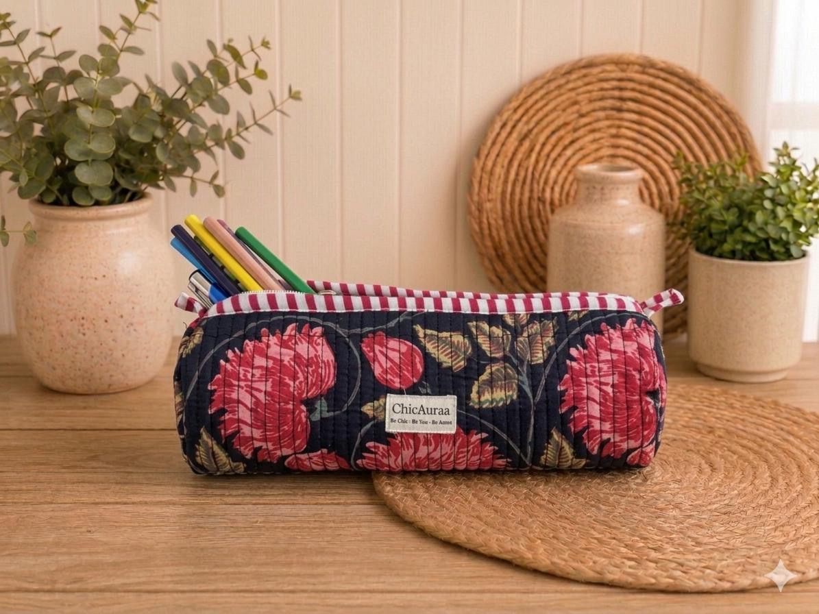 Midnight Blossom Pencil Pouch