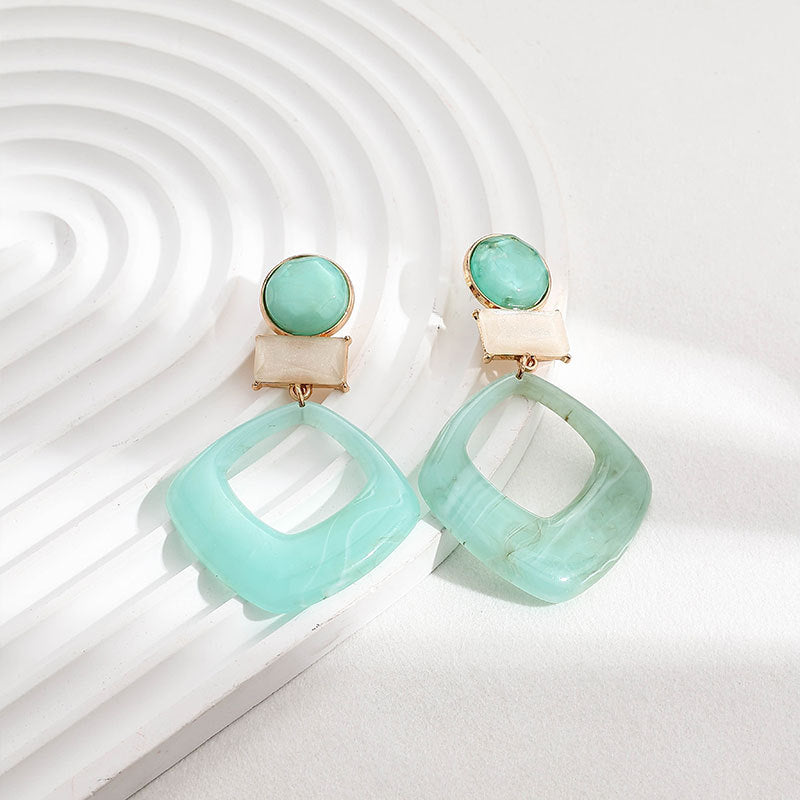 Acrylic Resin Hoop Earrings