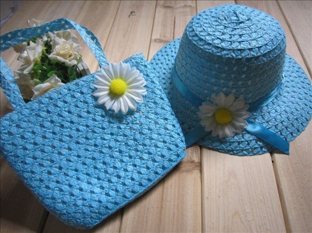 Children's Straw Hat With Matching Sun Hat