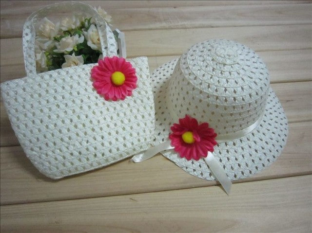 Children's Straw Hat With Matching Sun Hat