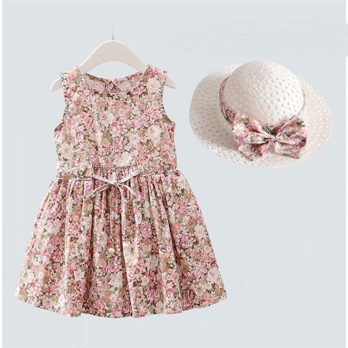 Floral Dress With Matching Sun Hat