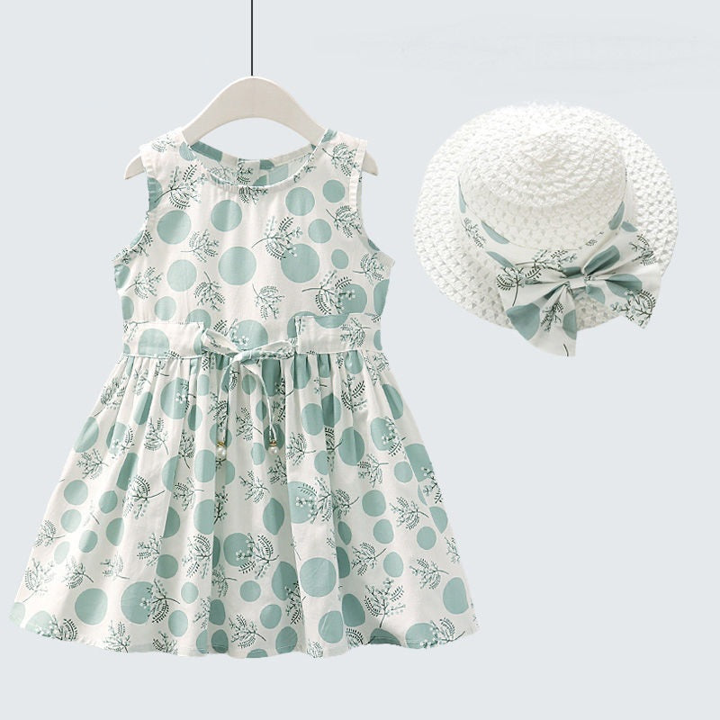 Floral Dress With Matching Sun Hat