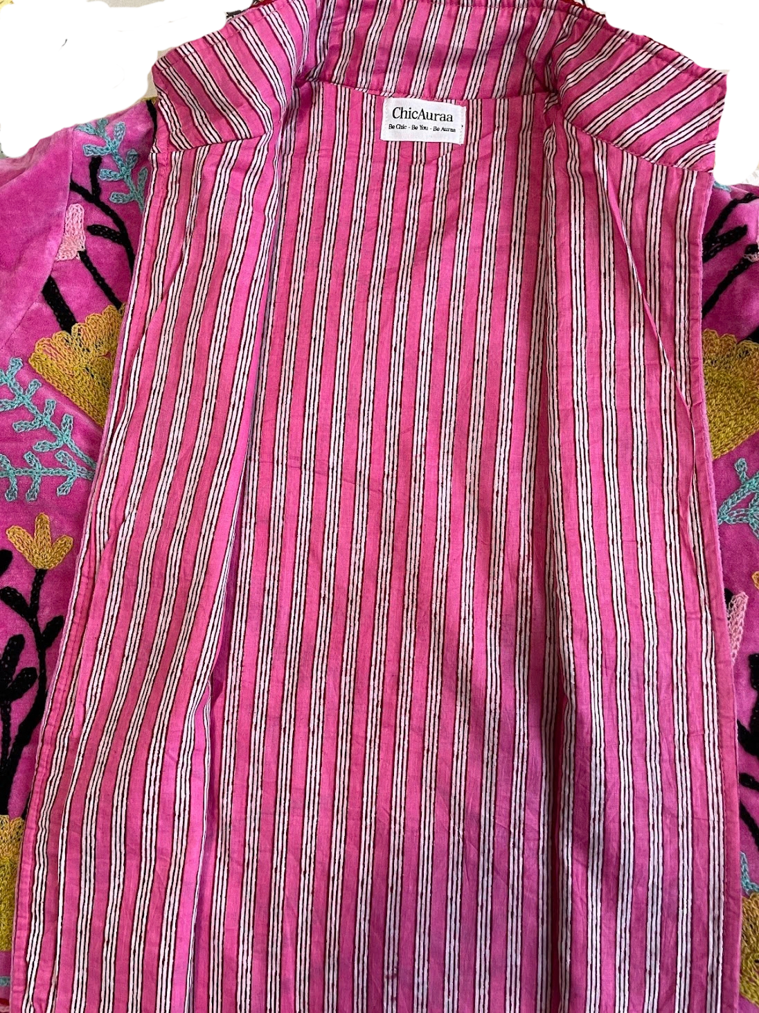 Velvet Suzani jacket Pink