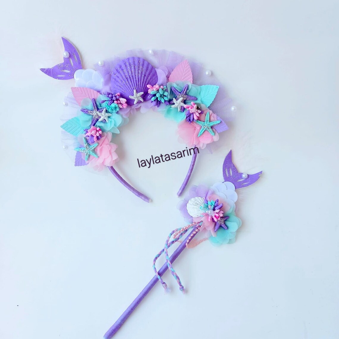 Mermaid Headband with Starfish Magic Wand