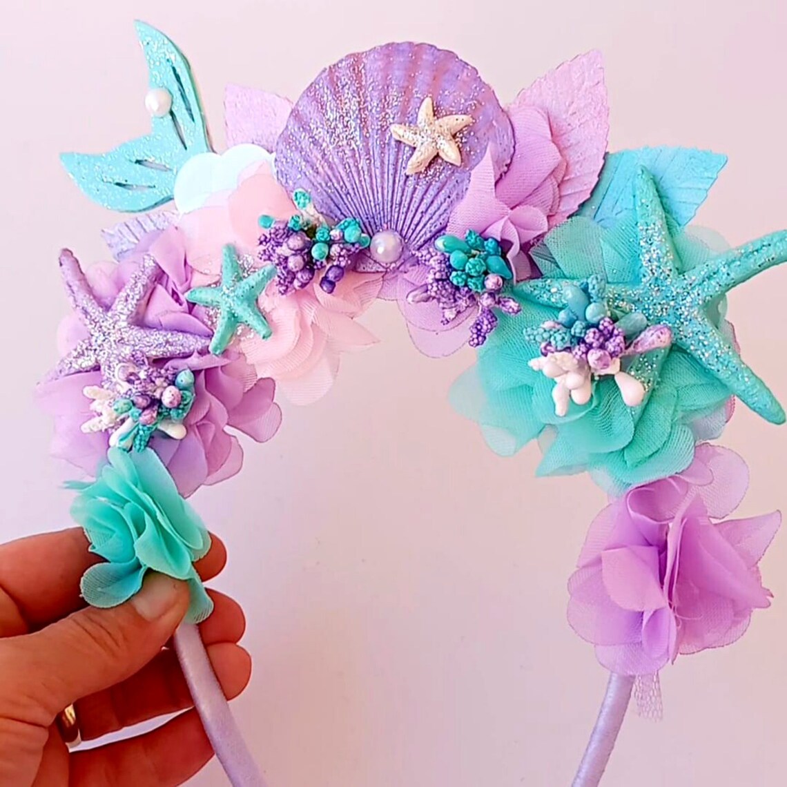 Mermaid Headband with Starfish Magic Wand