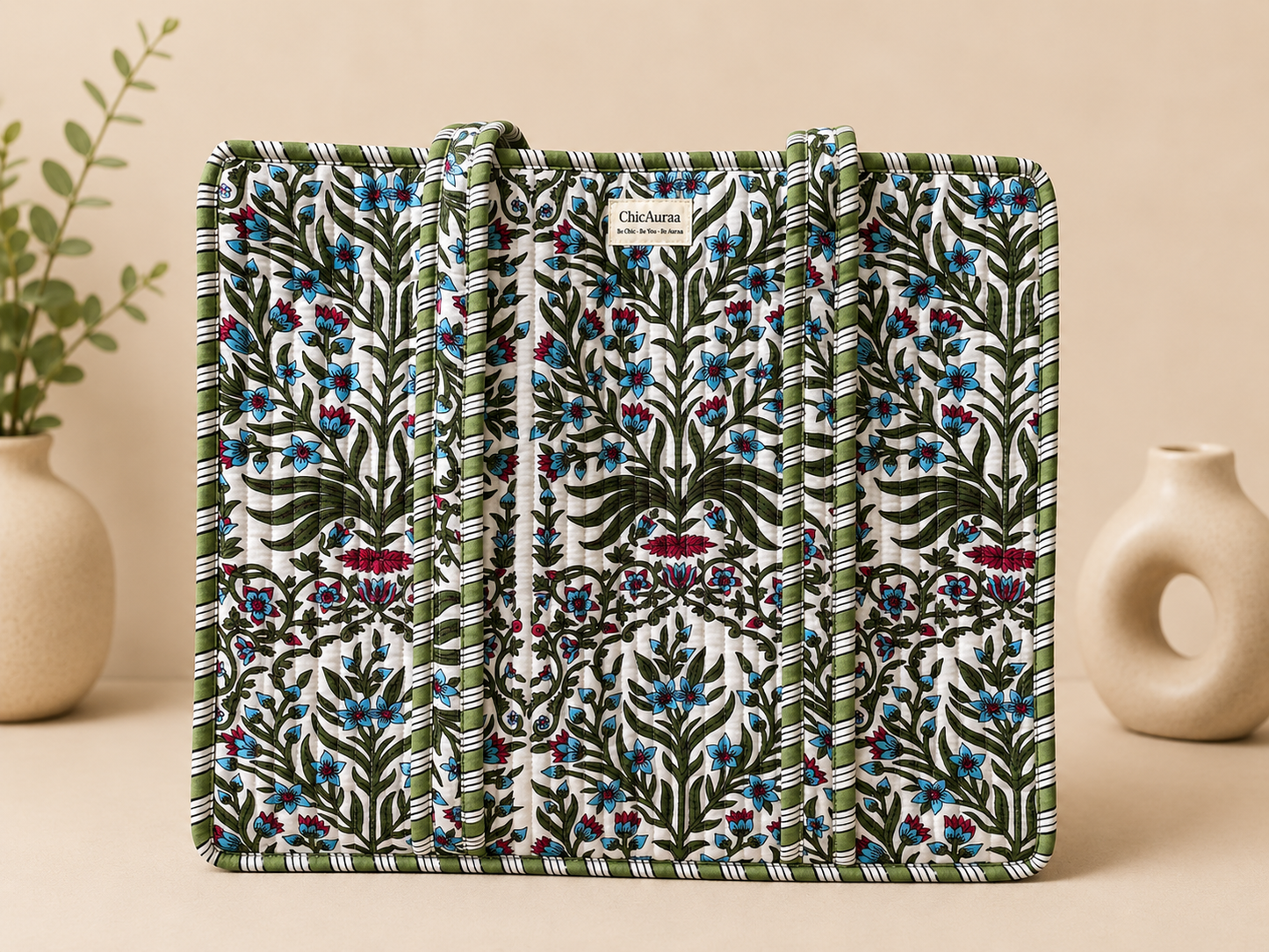 Jaipur Garden Green Tote Bag