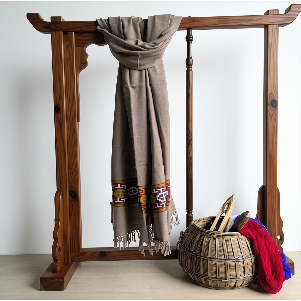 Hand Woven Pure Merino Wool Stole - Brown