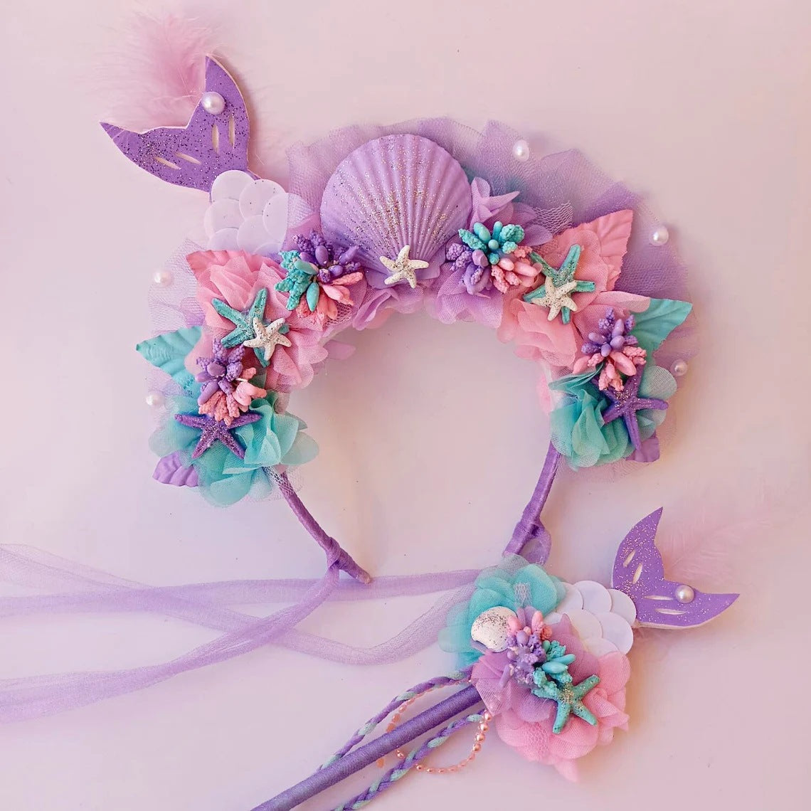 Mermaid Headband with Starfish Magic Wand