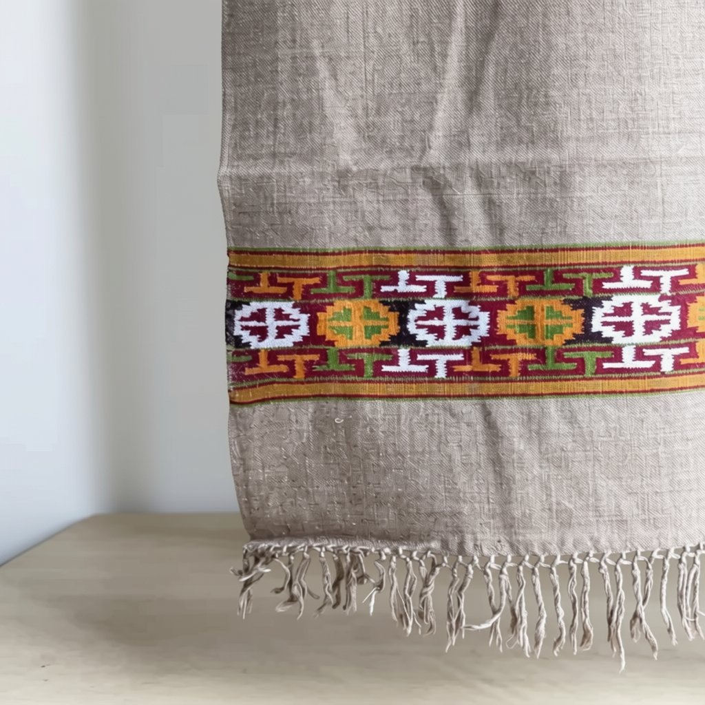 Hand Woven Pure Merino Wool Stole - Brown