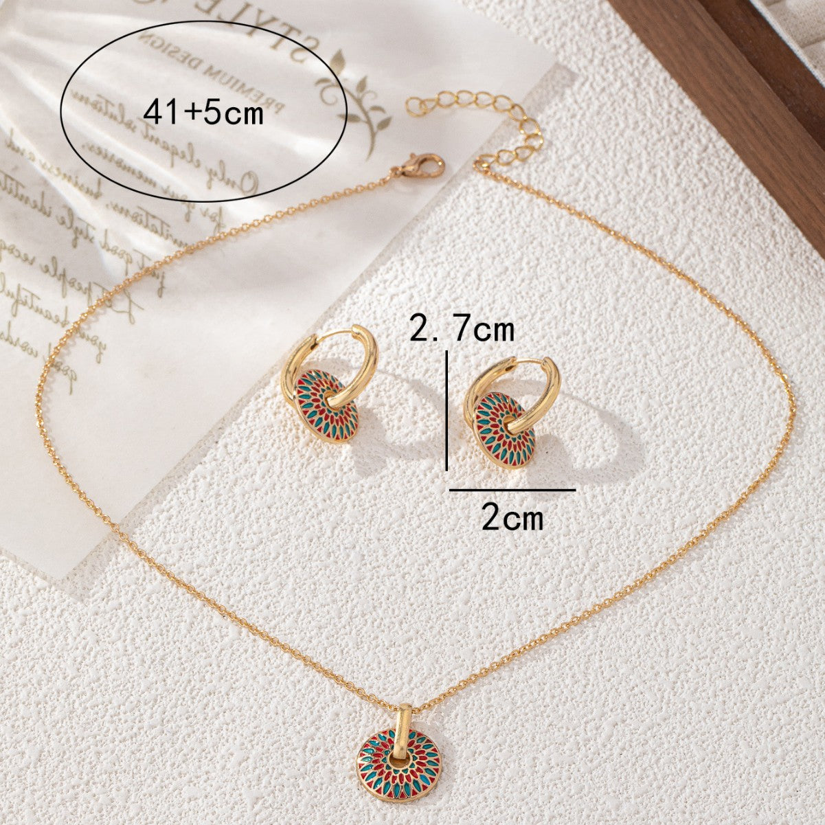 Fashionable Round Hand-painted Colorful Jewelry Set