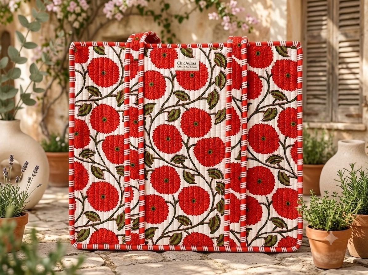 Crimson Bloom Tote Bag