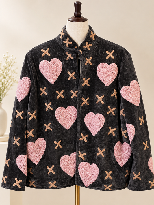 Velvet Suzani Jacket Brown