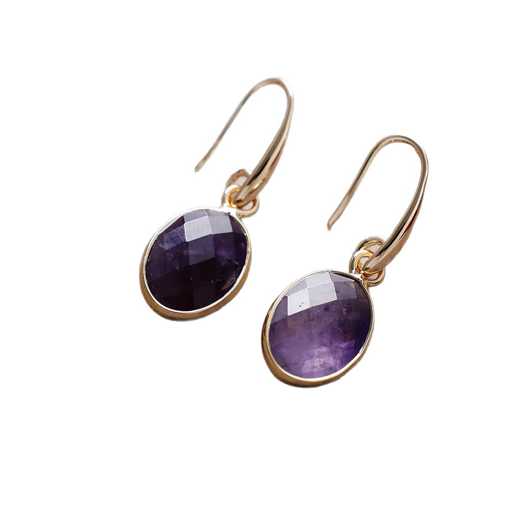 Natural Stone Crystal Drop Earrings