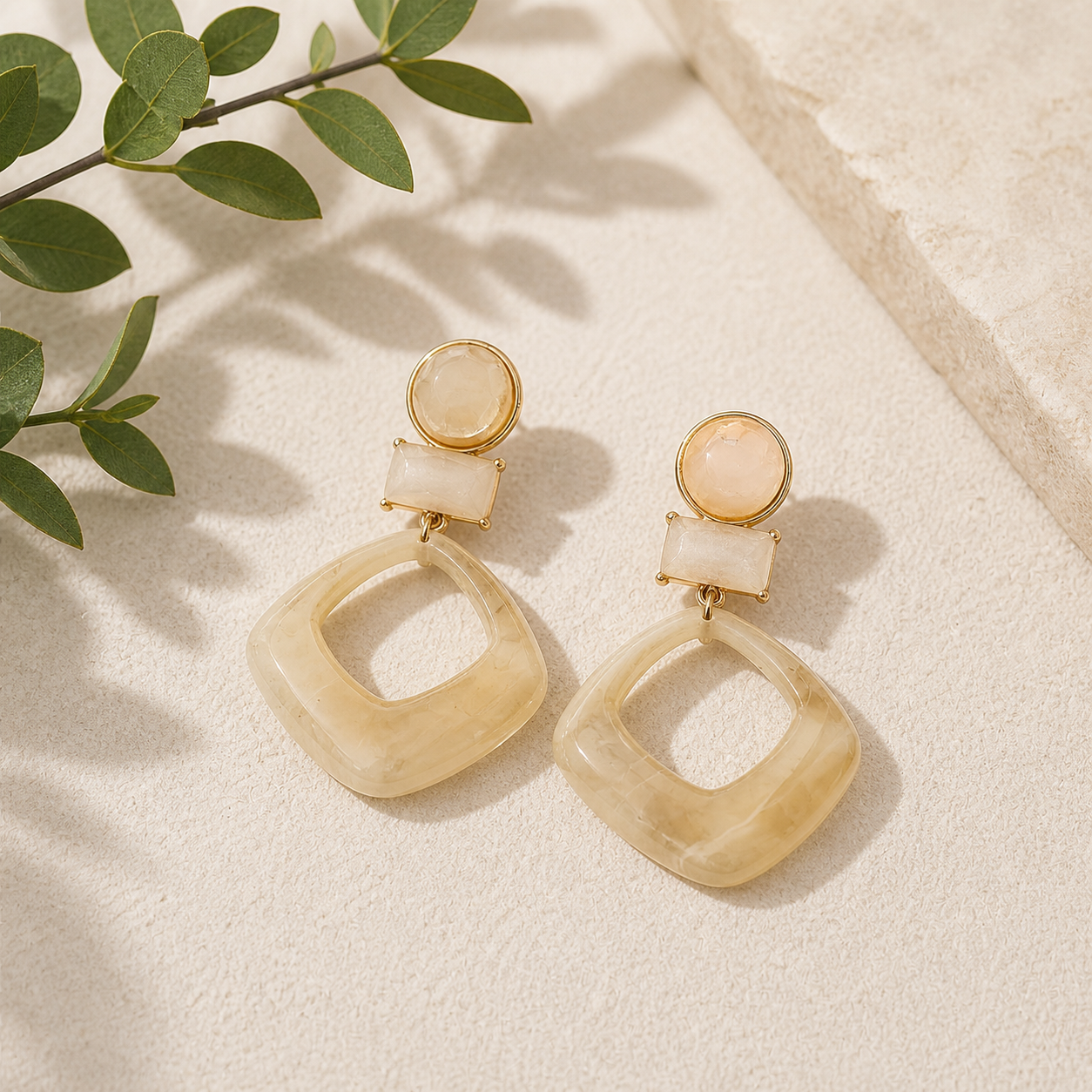 Acrylic Resin Hoop Earrings
