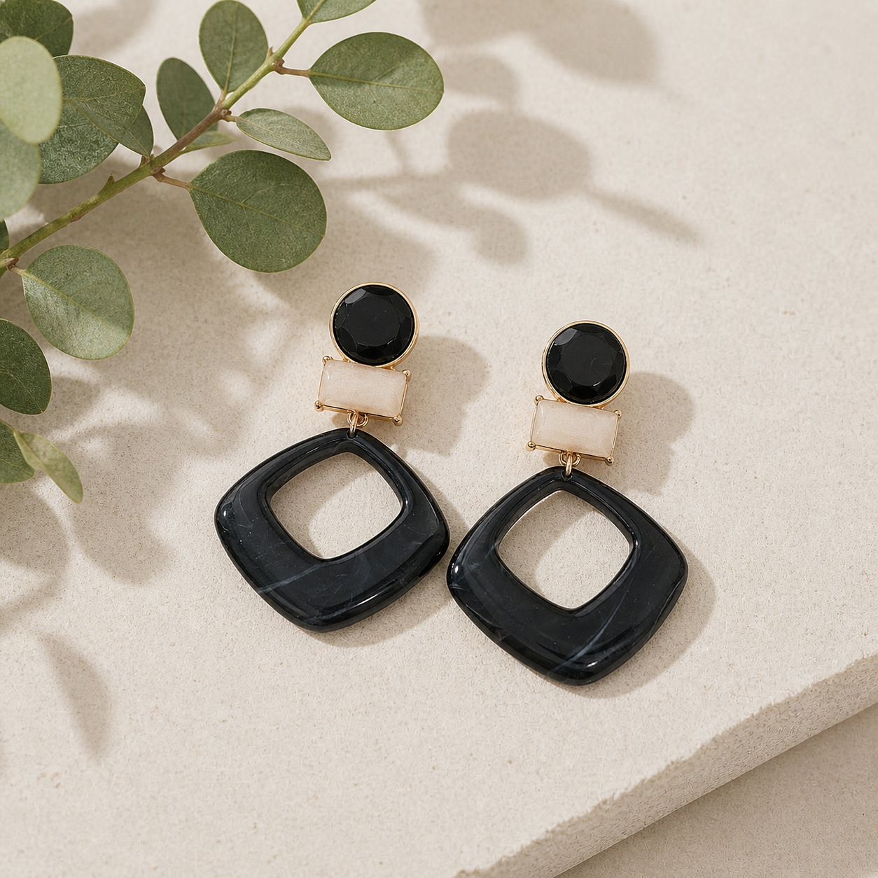 Acrylic Resin Hoop Earrings