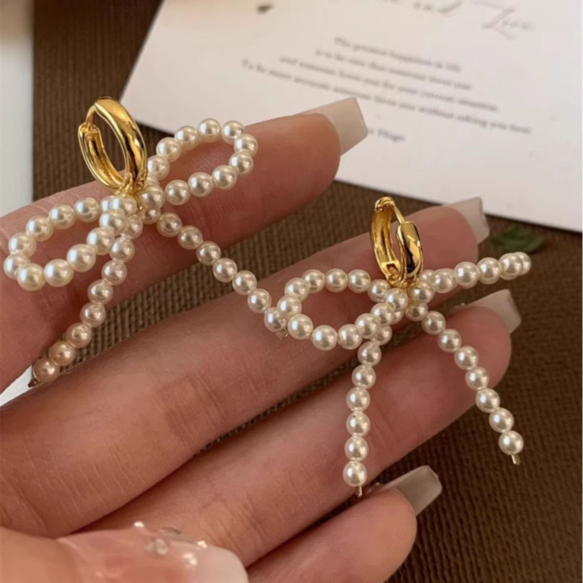 Pearl Bow Earrings