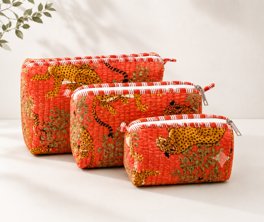 The Jaipur Leopard Pouch Set