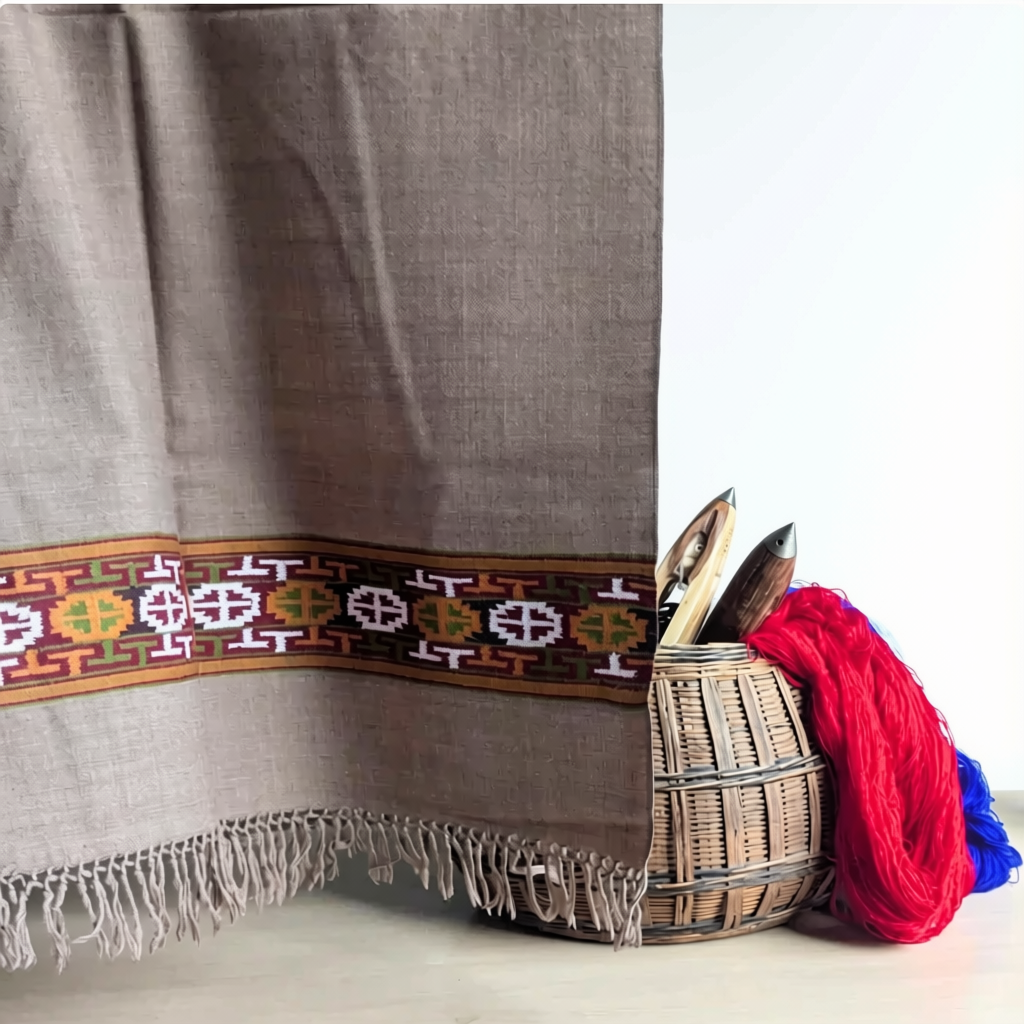 Hand Woven Pure Merino Wool Stole - Brown