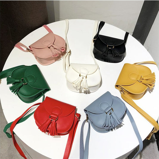 Casual One-Shoulder Small Satchel Tassel Girls Bag