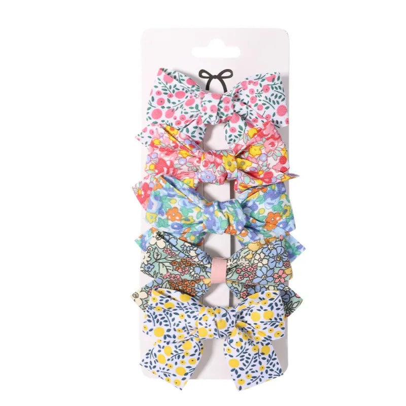 Bow Barrettes Floral Hairclips