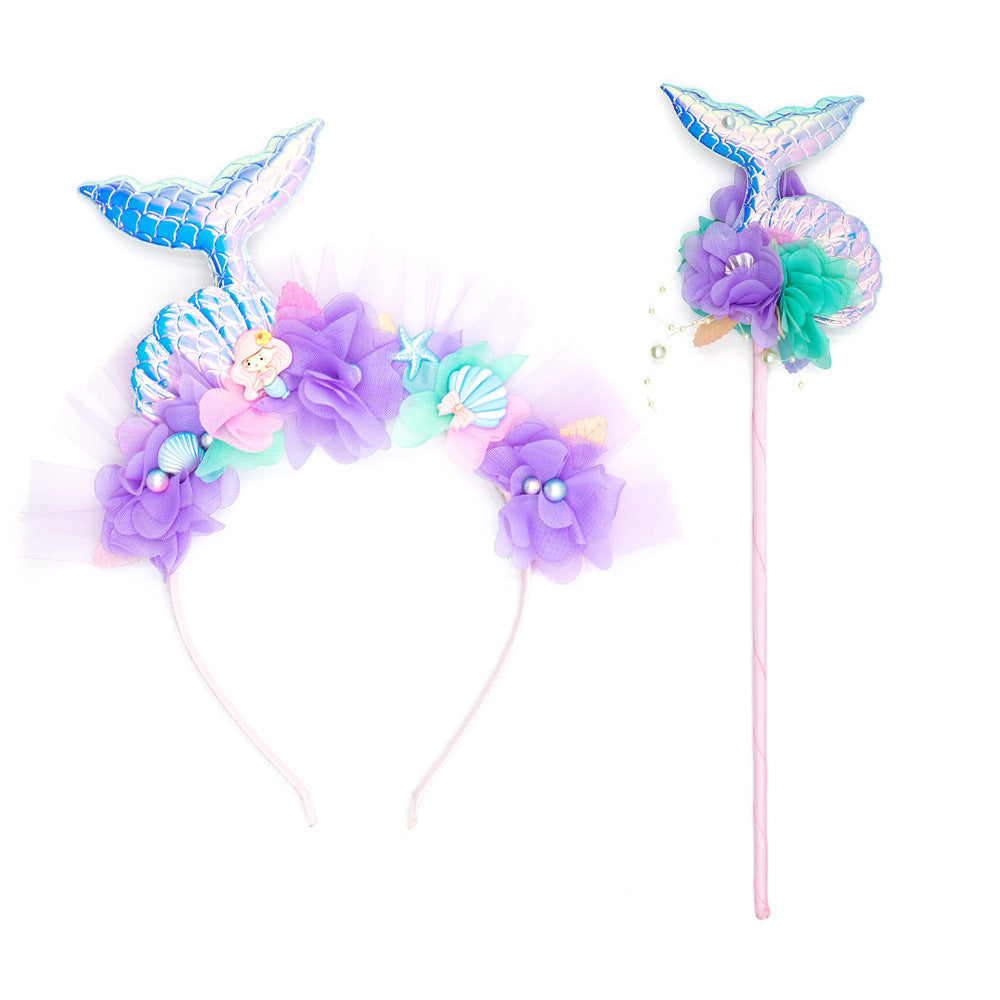 Mermaid Headband with Starfish Magic Wand