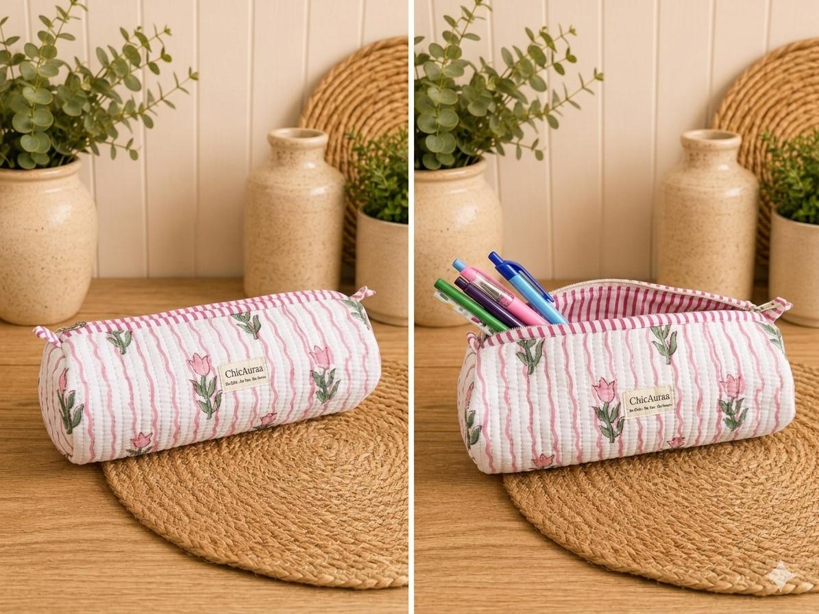 Blush Tulip Pencil Pouch