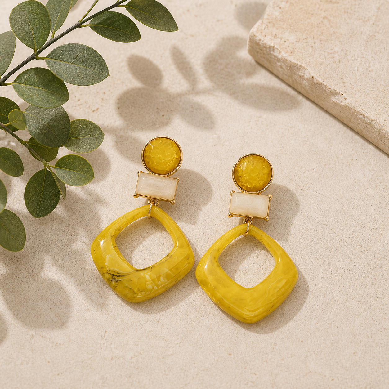 Acrylic Resin Hoop Earrings