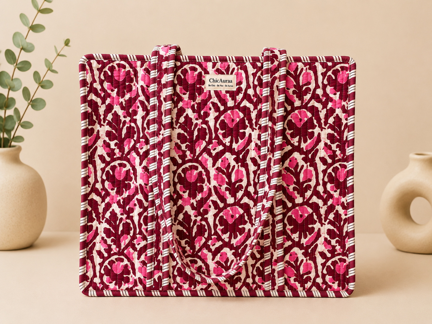 Plum Heritage Tote Bags