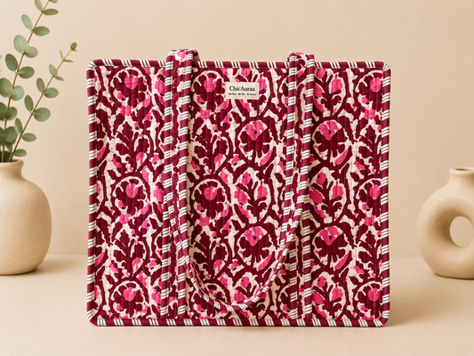 Plum Heritage Tote Bags