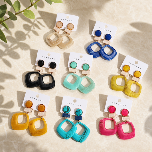Acrylic Resin Hoop Earrings