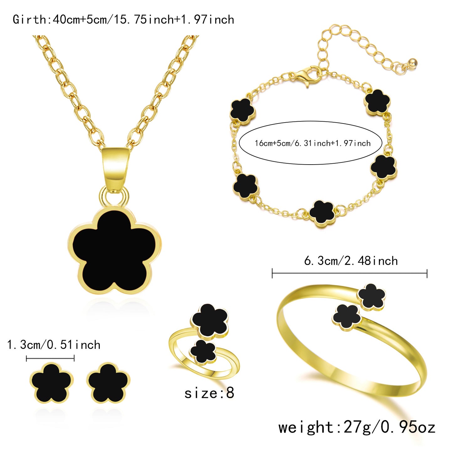 Dainty Floral Jewellery Set