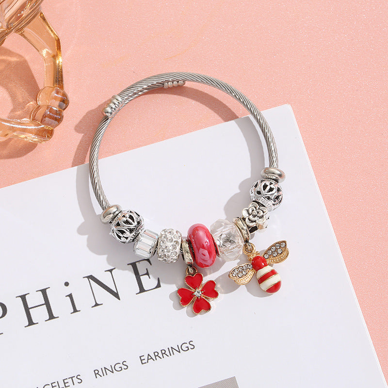 Adjustable Crystal Beads Bracelet