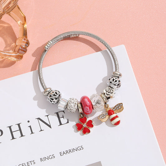 Adjustable Crystal Beads Bracelet