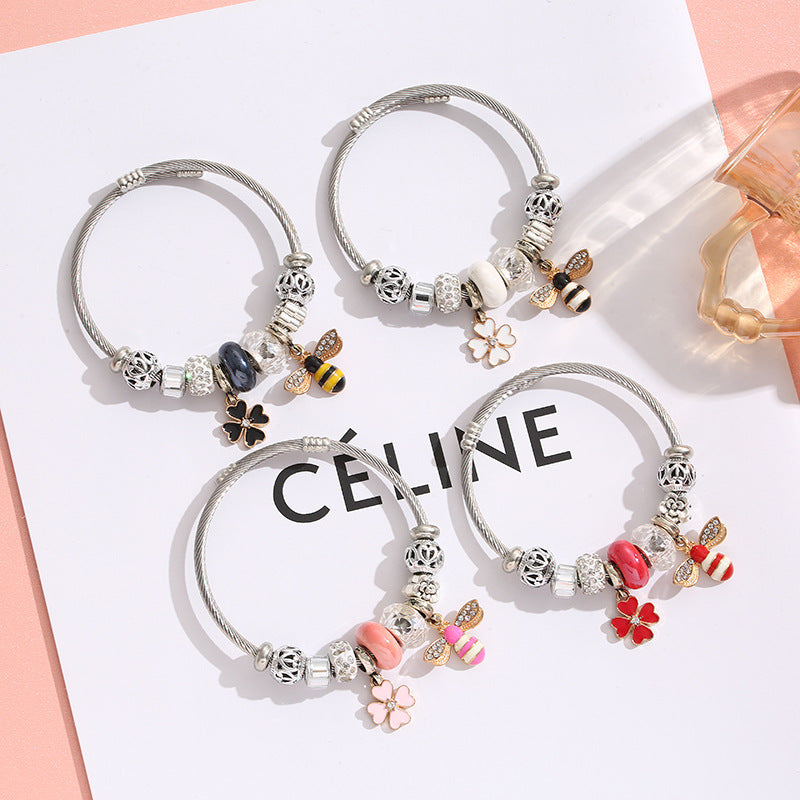 Adjustable Crystal Beads Bracelet