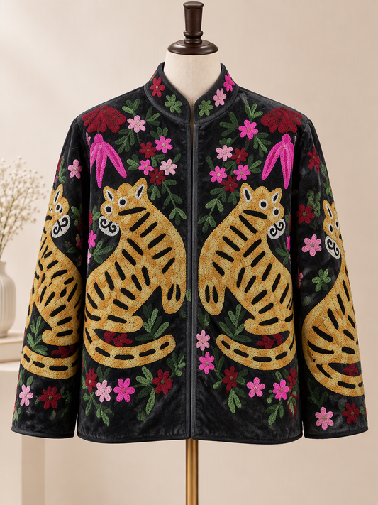 Velvet Suzani Jacket Black Cat