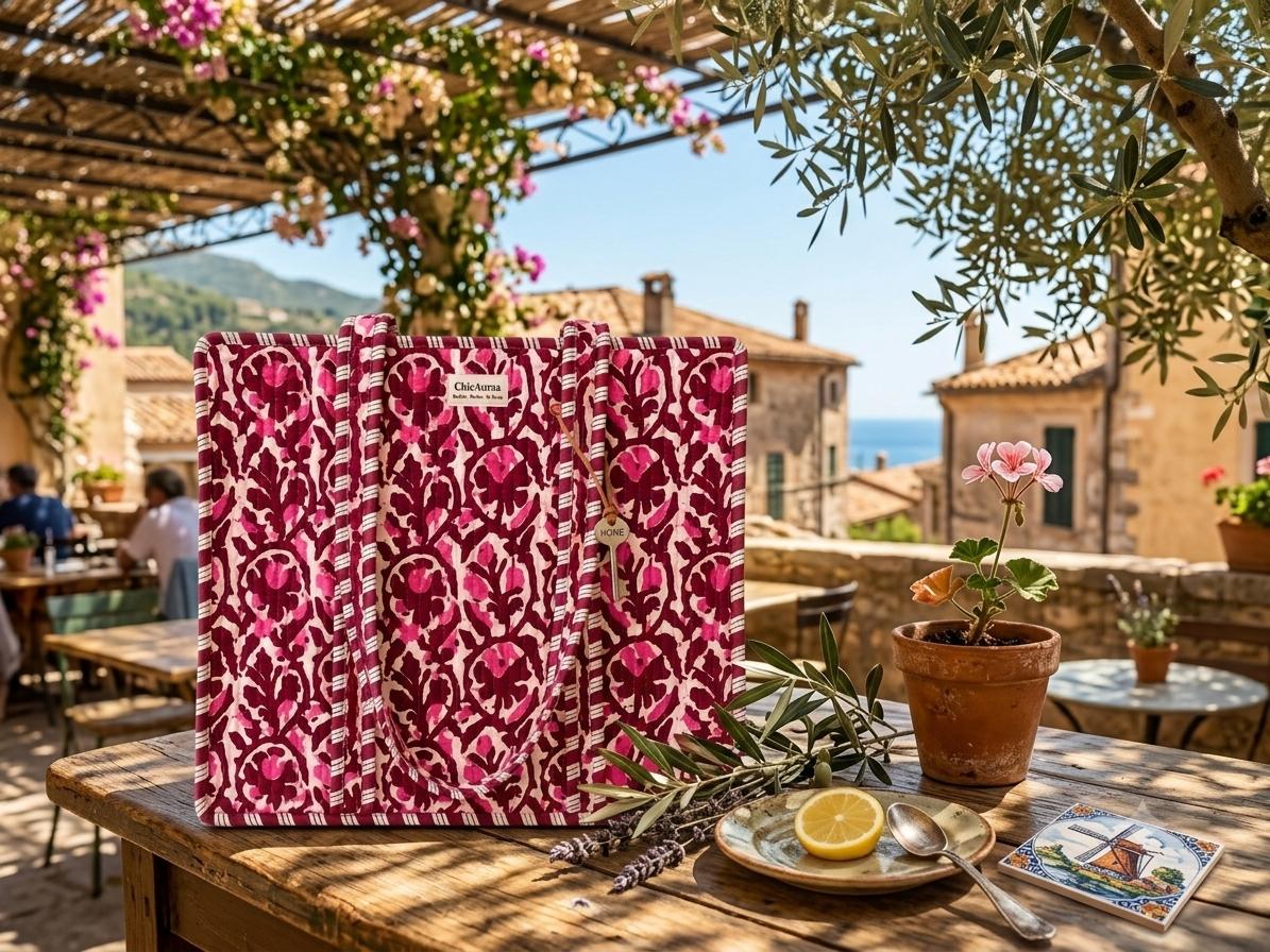 Plum Heritage Tote Bags