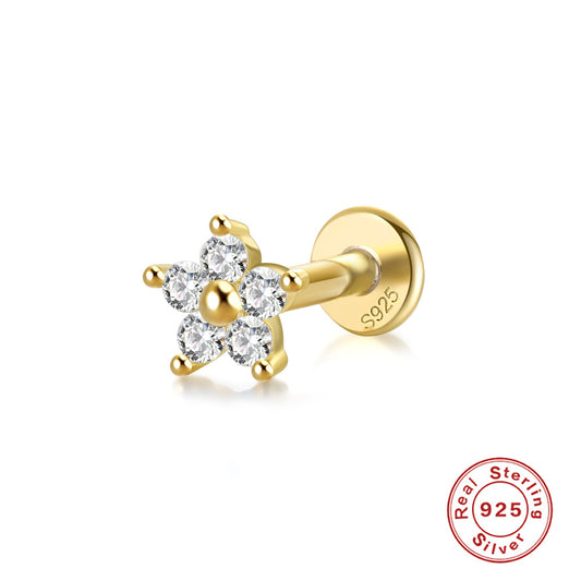 Sunflower Diamond-Encrusted Sterling Silver Earrings