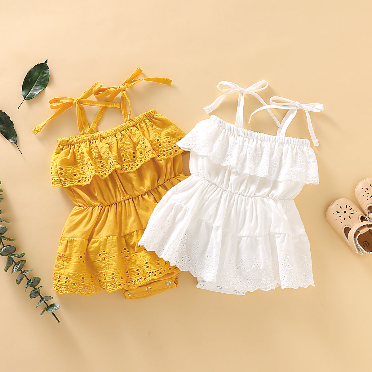 Baby Girls One-Piece Sling Romper