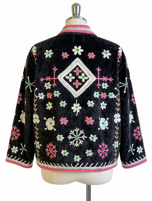 Velvet Suzani Jacket Black