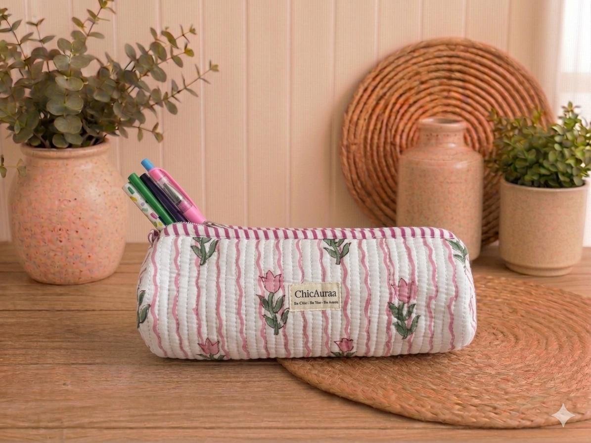 Blush Tulip Pencil Pouch