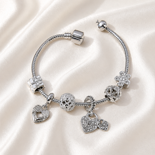 Sparkle Charm Silver Bracelet